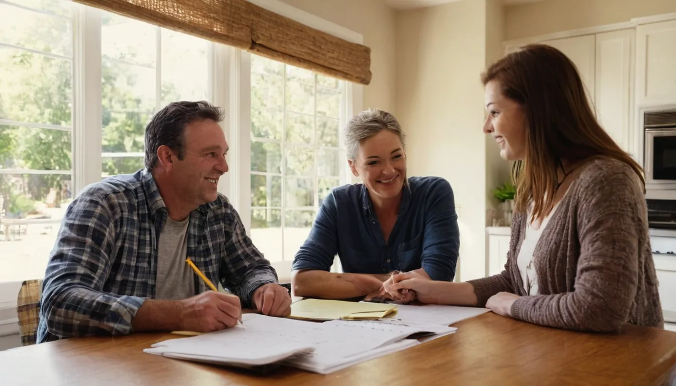 Homeowner reviewing a bathroom quote at the kitchen table